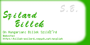 szilard billek business card